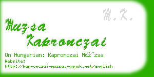 muzsa kapronczai business card
